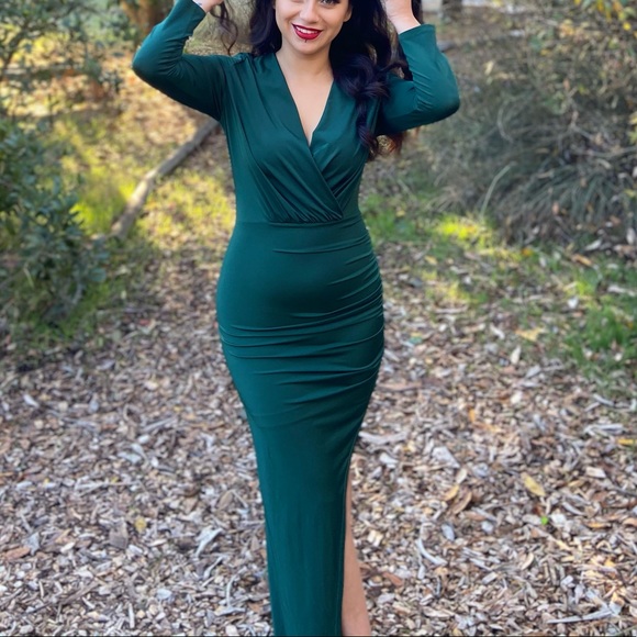 Emerald Cocktail Dress - Picture 4 of 5